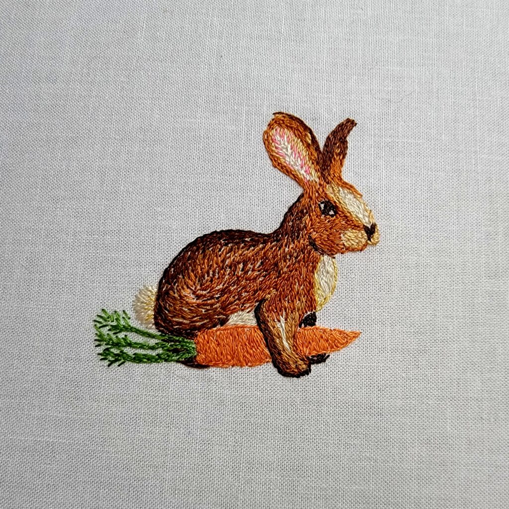 hand embroidered rabbit original design